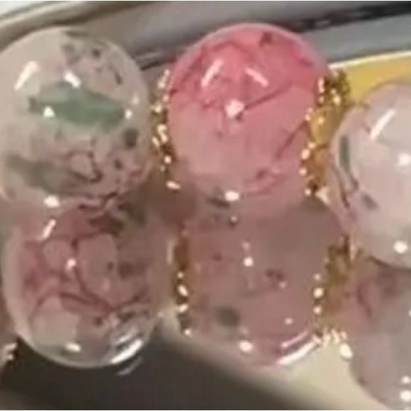 NWT! Fashion Cherry Blossom Glass Bracelet, Gradient Color Hand string set. - Picture 3 of 4